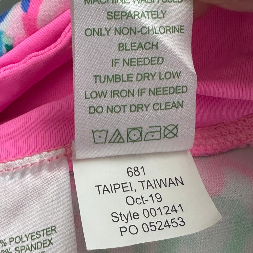 Lilly Pulitzer Luxletic M Leggings Pink Blue Floral Weekender Activewear Pants - Picture 7 of 9